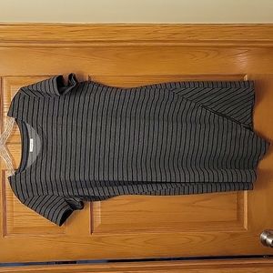 Maurice's gray and black striped dress with asymmetrical zipper at bottom